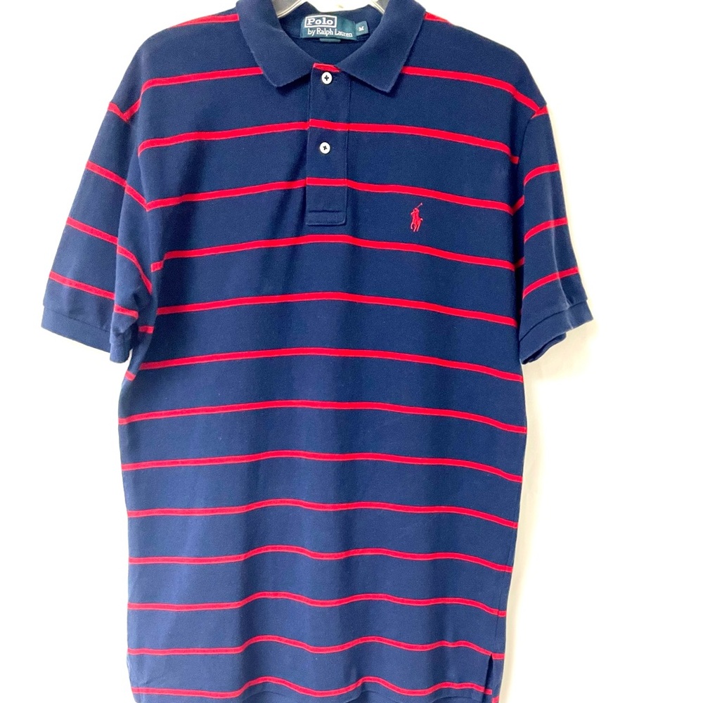 Polo by Ralph Lauren Navy and Red Striped Shirt